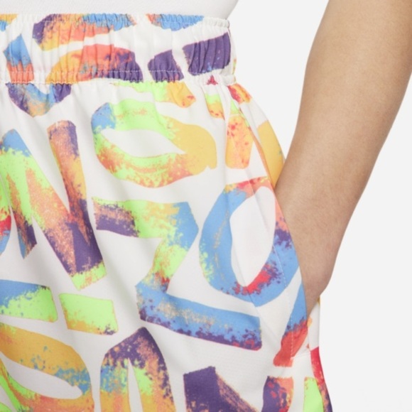 Nike Air Jordan White Zion Logo All Over Print Dri-Fit Basketball Shorts size M - Picture 14 of 15